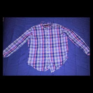 Men’s Polo Plaid Button Down